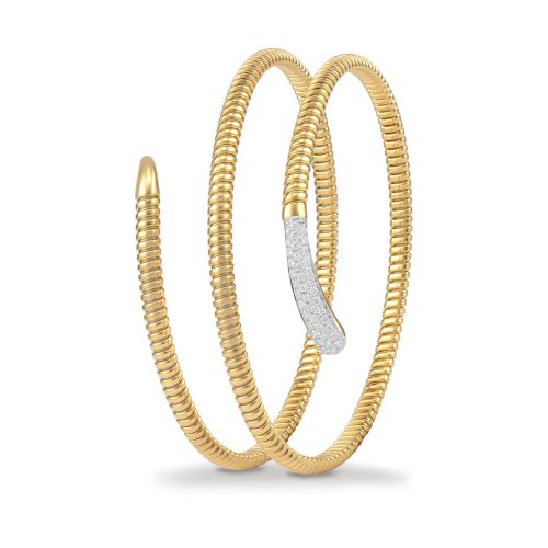 Bracciale in oro giallo con diamanti bianchi 441786 - Collezione Snake - K di Kuore