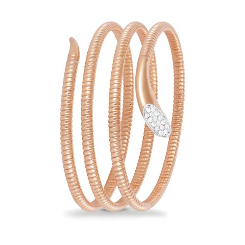 Bracciale in oro rosa con diamanti bianchi 441846 - Collezione Snake - K di Kuore