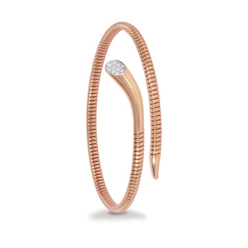 Bracciale in oro rosa con diamanti bianchi 441847 - Collezione Snake - K di Kuore