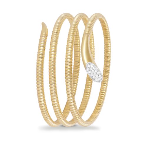 Bracciale in oro giallo con diamanti bianchi 441883 - Collezione Snake - K di Kuore