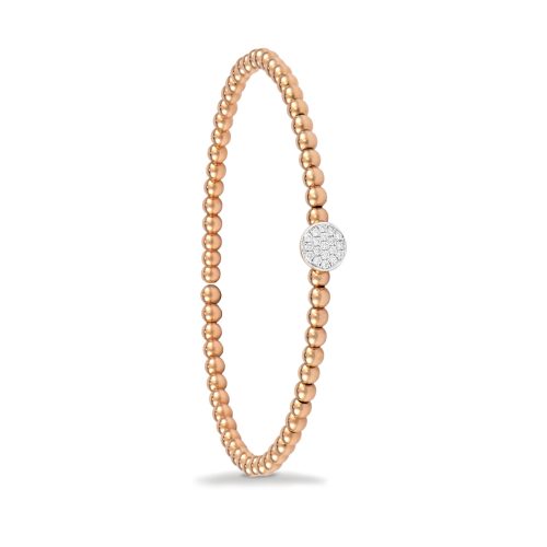 Bracciale in oro rosa con diamanti bianchi 441962 - Collezione Sfere - K di Kuore