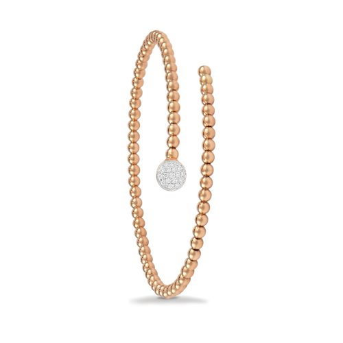 Bracciale in oro rosa con diamanti bianchi 441970 - Collezione Sfere - K di Kuore