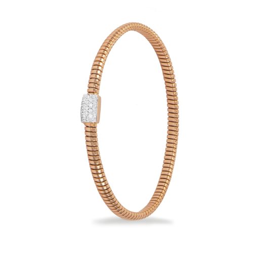 Pink gold bracelet with white diamonds 442010 - Basic Collection - K di Kuore