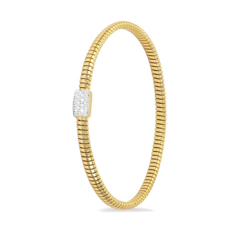 Yellow gold bracelet with white diamonds 442011 - Basic Collection - K di Kuore