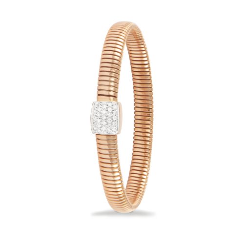 Pink gold bracelet with white diamonds 442013 - Basic Collection - K di Kuore