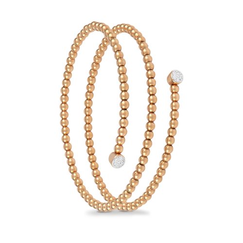 Bracciale in oro rosa con diamanti bianchi 442019 - Collezione Sfere - K di Kuore