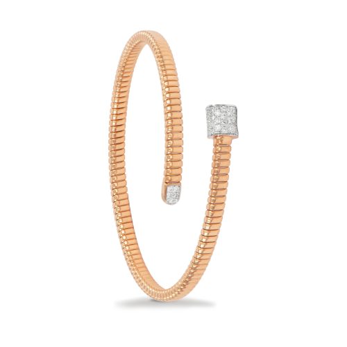 Bracciale in oro rosa con diamanti bianchi 442025 - Collezione Basic - K di Kuore
