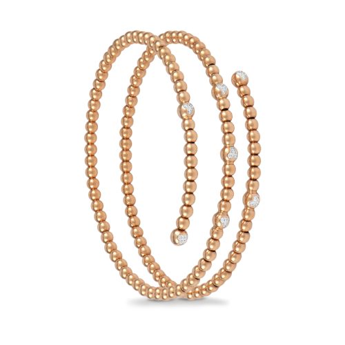 Bracciale in oro rosa con diamanti bianchi 442031 - Collezione Sfere - K di Kuore