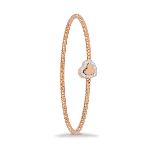 Bracciale in oro rosa con diamanti bianchi 442106 - Collezione In & Out - K di Kuore