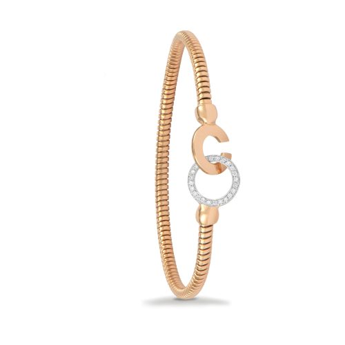 Bracciale in oro rosa con diamanti bianchi 442133 - Collezione Link - K di Kuore