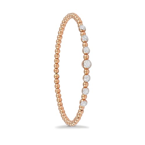 Bracciale in oro rosa con diamanti bianchi 442311 - Collezione Sfere - K di Kuore