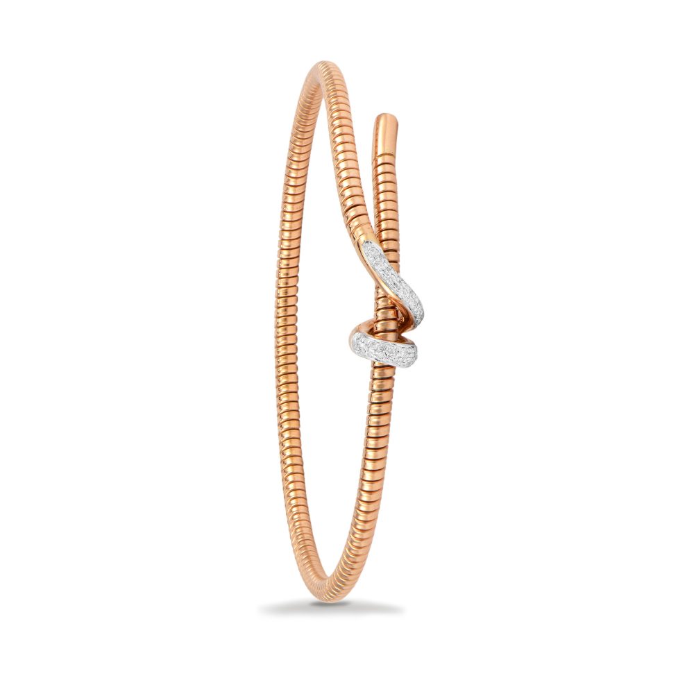 Pink gold bracelet with white diamonds 442320 - Nodo Collection - K di Kuore