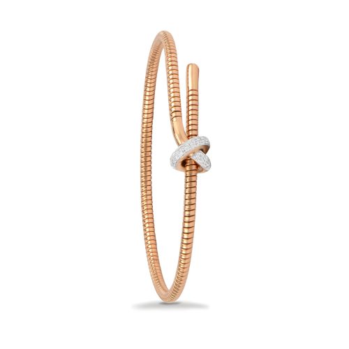 Bracciale in oro rosa con diamanti bianchi 442321 - Collezione Nodo - K di Kuore
