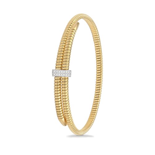 Bracciale in oro giallo con diamanti bianchi 442483 - Collezione Flow - K di Kuore