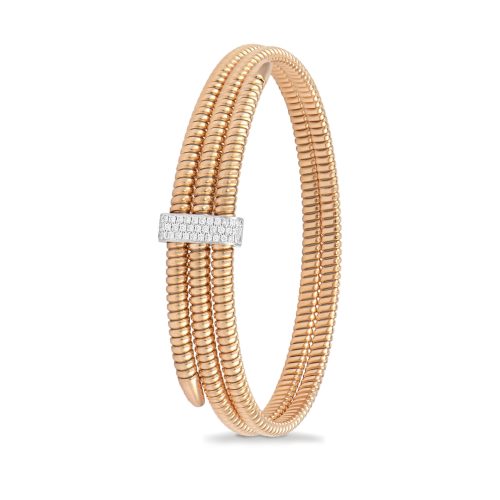 Bracciale in oro rosa con diamanti bianchi 442491 - Collezione Flow - K di Kuore