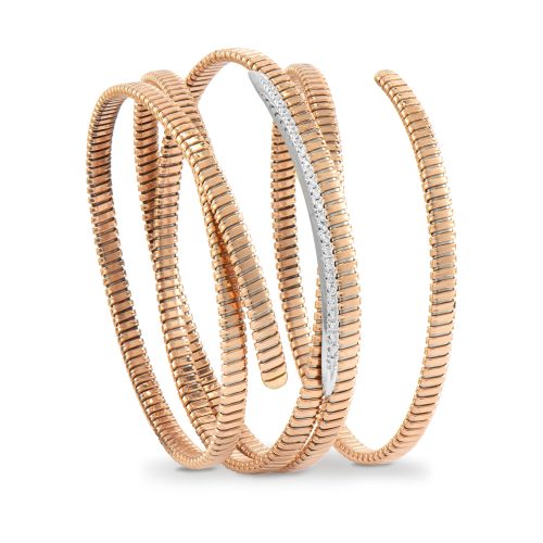 Bracciale in oro rosa con diamanti bianchi 442553 - Collezione Bundles - K di Kuore