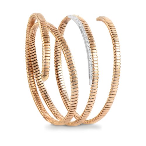 Bracciale in oro rosa con diamanti bianchi 442554 - Collezione Bundles - K di Kuore