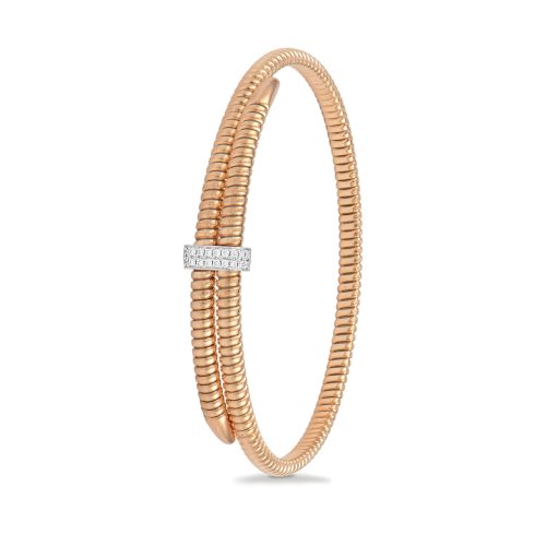 Bracciale in oro rosa con diamanti bianchi 442559 - Collezione Flow - K di Kuore