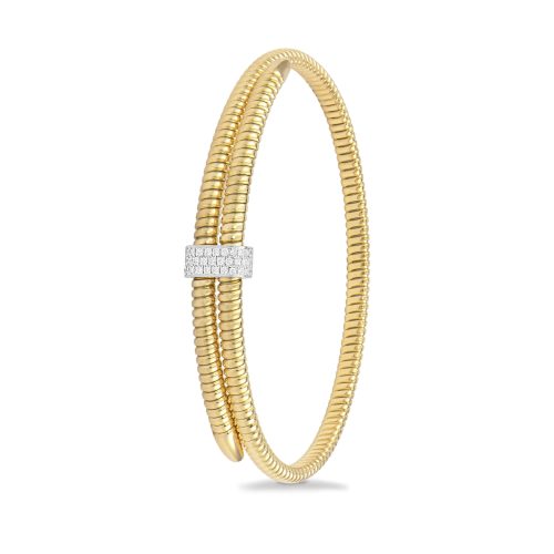 Bracciale in oro giallo con diamanti bianchi 442560 - Collezione Flow - K di Kuore