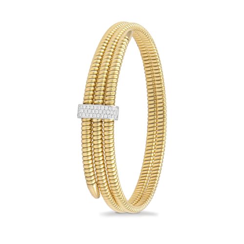 Bracciale in oro giallo con diamanti bianchi 442561 - Collezione Flow - K di Kuore