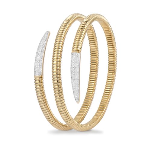 Yellow gold bracelet with white diamonds 442589 - Panther Collection - K di Kuore