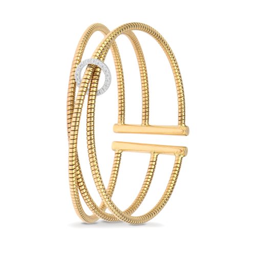 Yellow gold bracelet with white diamonds 442735 - Kaos Collection - K di Kuore
