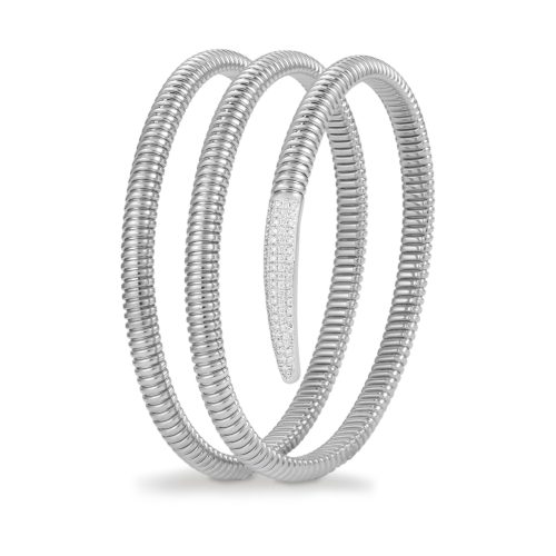 White gold bracelet with white diamonds 442737 - Panther Collection - K di Kuore