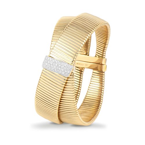Bracciale in oro giallo con diamanti bianchi 442817 - Collezione Wide - K di Kuore